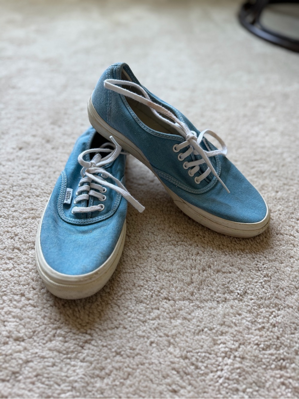 Vans Authentic Canvas Lace-Up Sneakers in Light Blue - Men 7 Women’s 8.5